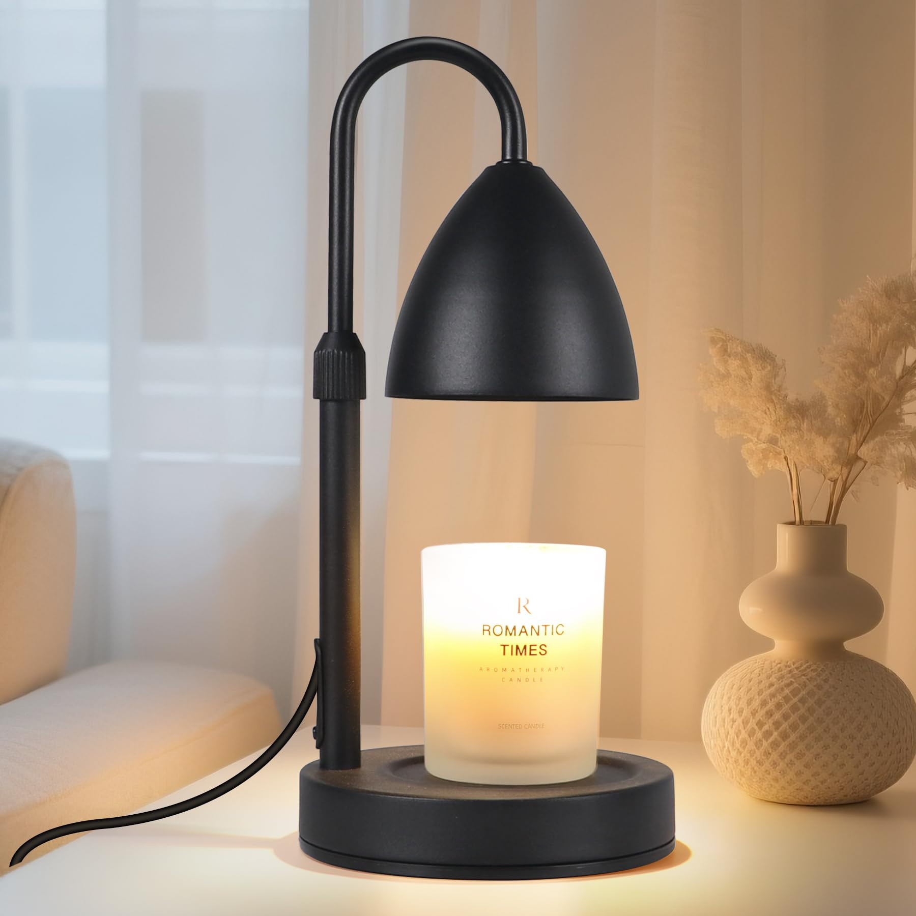 Candle Warmer Lamp with Timer Dimmable, Lamp Candle Warmer Birthday Gifts for Women, Black Adjust... | Amazon (US)