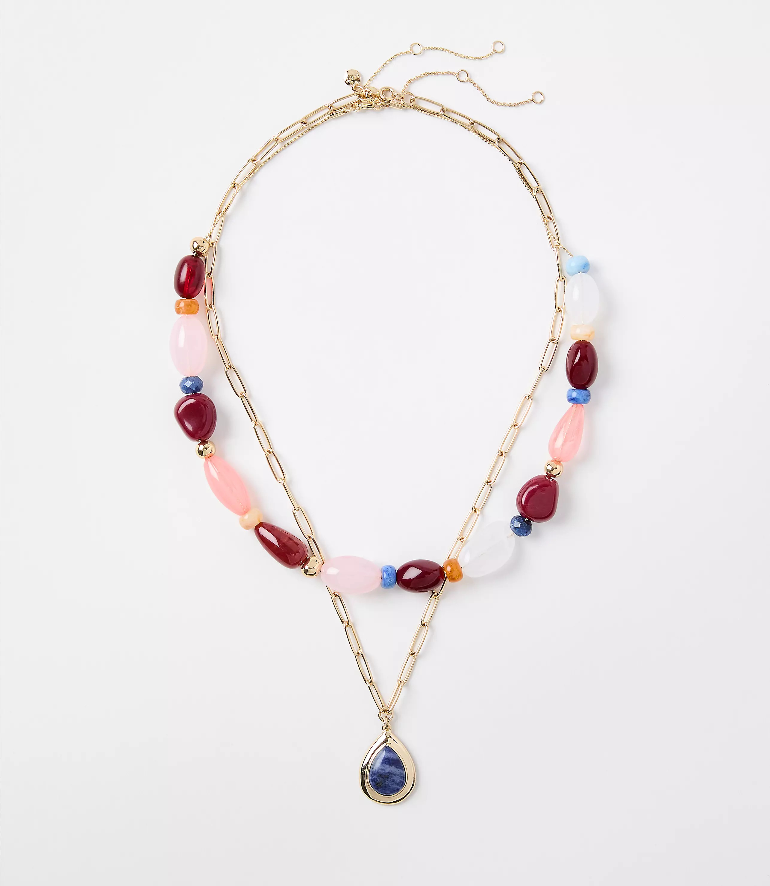 Marbleized Beaded Statement Necklace Set | LOFT