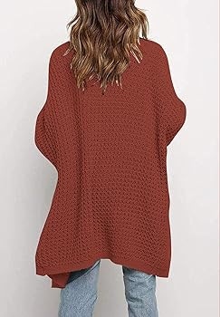 YIBOCK Womens Kimono Long Batwing Sleeve Open Front Chunky Cable Knit Cardigan Sweater | Amazon (US)