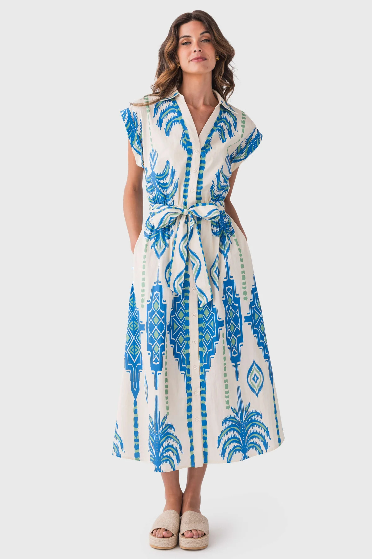 Flying Tomato Collared Button Up Midi Dress | Social Threads