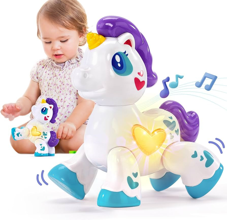 hahaland Toys for 1 Year Old Girl Birthday Gift - Toddler Girl Toys Unicorn Musical Light up Baby... | Amazon (US)