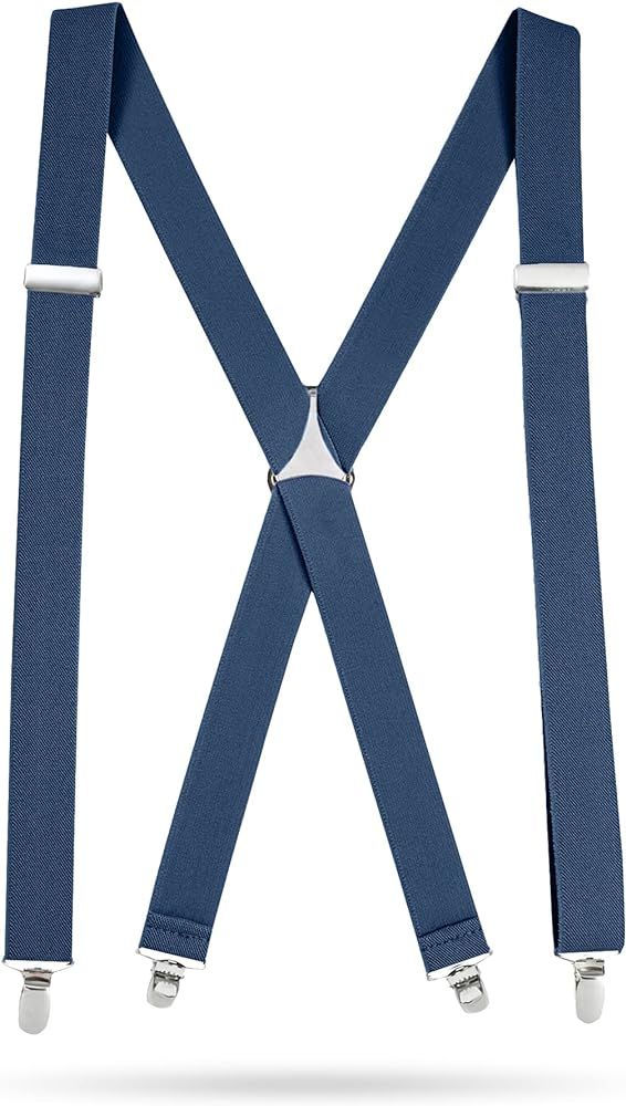 HOLD’EM Men’s X-Back Adjustable suspenders for trousers & jeans, Straight Clip-on Tuxedo Susp... | Amazon (US)