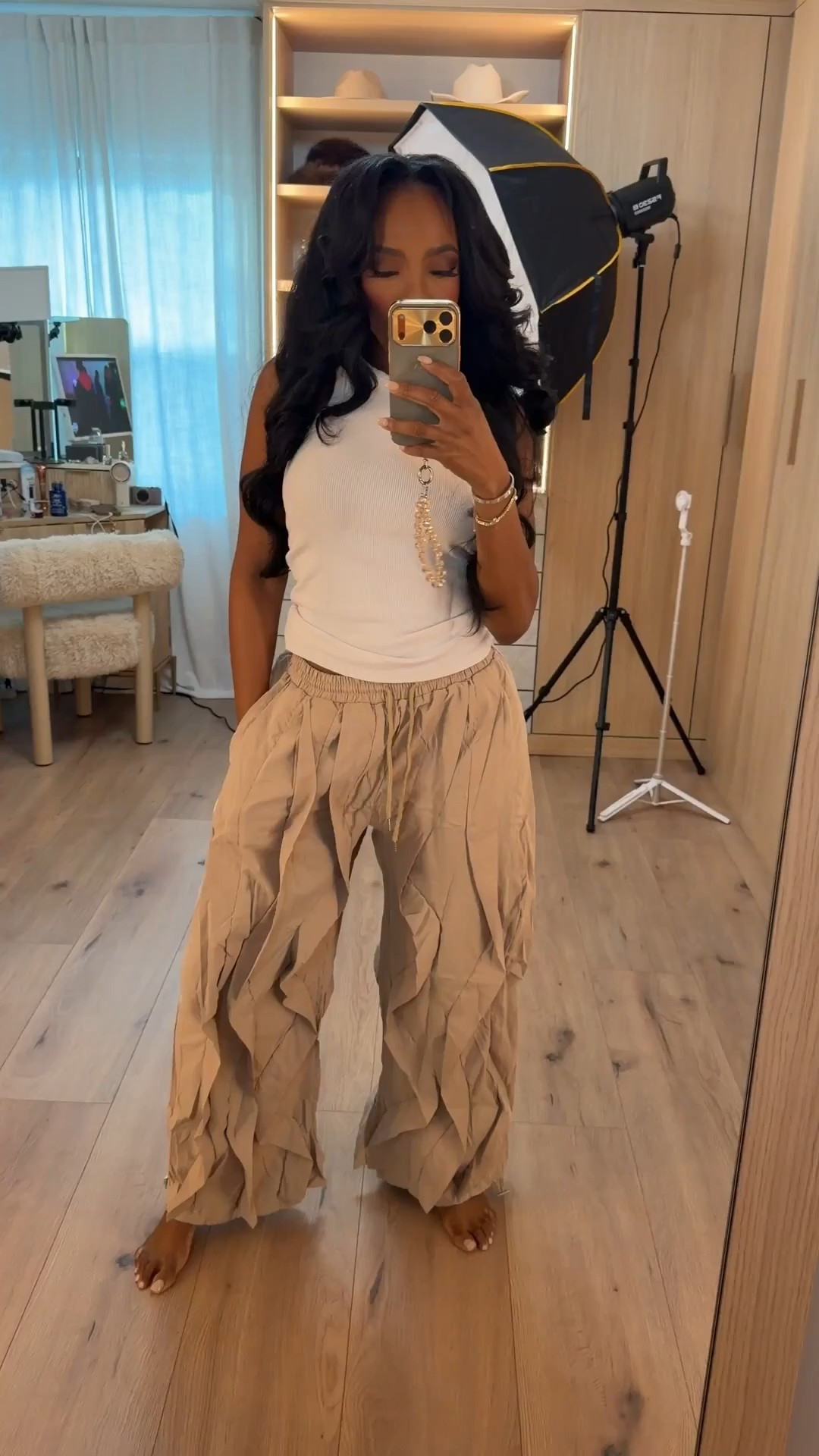 Effortless neutral cool.
This relaxed beige pant look is the definition of elevated comfort. The flowy, lightweight fit paired with a clean white top creates an easy, flattering silhouette that works year-round. Dress it up with heels or keep it casual with sandals or flats — it truly does it all.

Perfect for casual days, travel, brunch, errands, and laid-back dinners.

📏 Sizing:
Top: Small
Pants: Small

📏 Measurements:
5’4” · 138 lbs · 34D · 27” waist · 40” hips

Neutral outfit inspiration, relaxed wide-leg pants, beige trouser styling, effortless everyday outfits, casual chic looks, minimalist fashion, comfortable yet elevated style.

Follow me on Instagram and YouTube @kirasfashionfinds

#LTKPetite #LTKootd