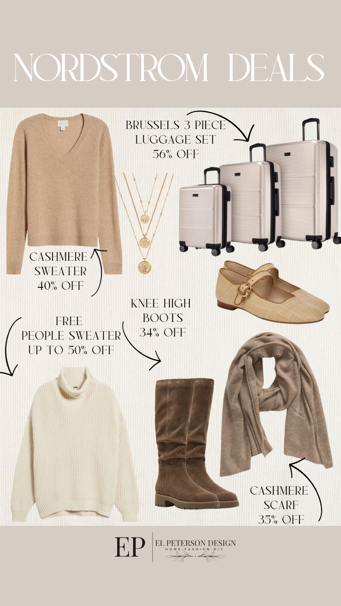 Nordstrom 
Deal alert
Sweater
Knee high boots
Scarf 
Luggage’s
Necklace
Mary Jane flats 


#LTKSaleAlert #LTKStyleTip