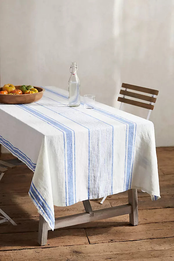 Tuscan Stripe Linen Tablecloth | Anthropologie (US)
