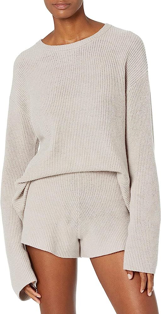 The Drop Women's Alice Crewneck Back Slit Ribbed Pullover Sweater | Amazon (US)