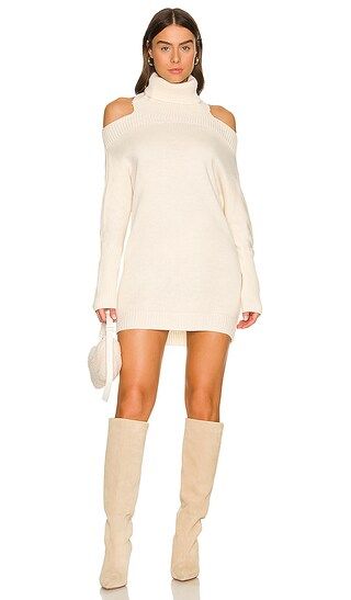Anisa Turtleneck Sweater Dress in Cream | Revolve Clothing (Global)