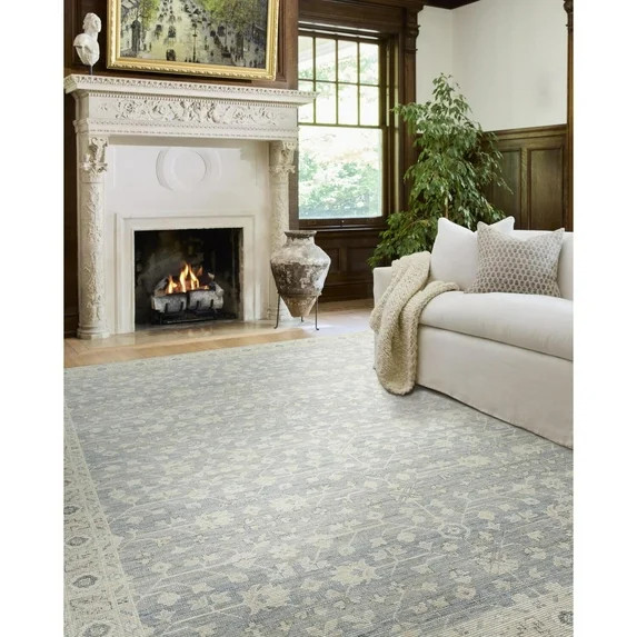 Livabliss x Nabela Noor Home Asha Printed Vintage Area Rug,9'1" x 12',Sky Blue | Walmart (US)
