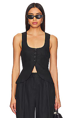 FAITHFULL THE BRAND Stanze Vest in Black from Revolve.com | Revolve Clothing (Global)
