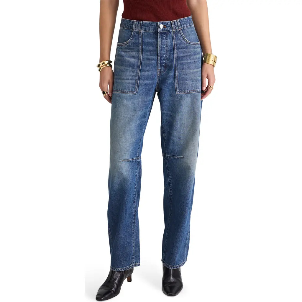 Madewell The Darted Utility Barrel Leg Jeans in Irmo Wash at Nordstrom, Size 23 | Nordstrom