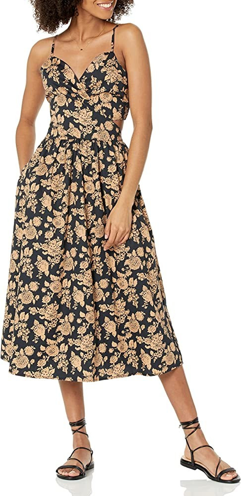 The Drop Women's Makenna Strappy Cross Front Smocked Back Midi Dress | Amazon (US)