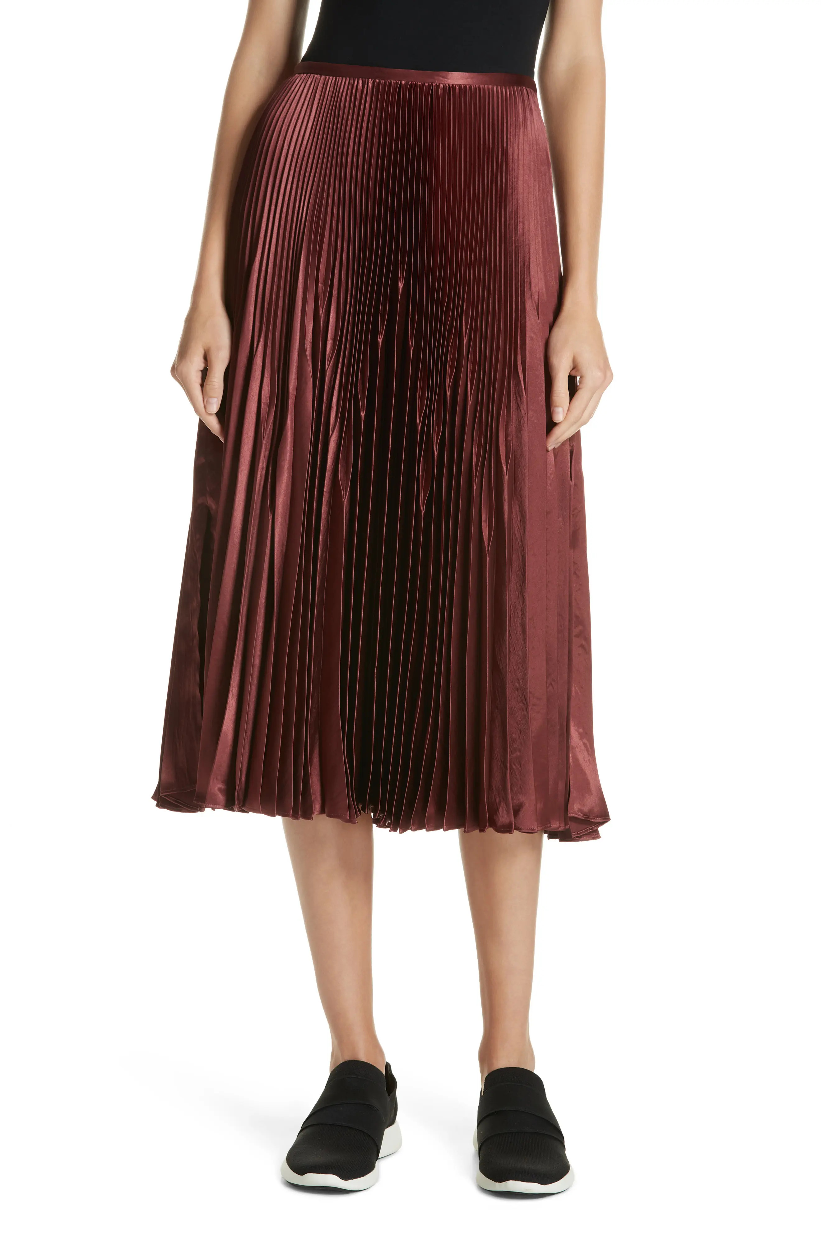 Chevron Pleated Satin Skirt | Nordstrom