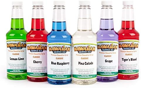 Hawaiian Shaved Ice, Syrup, 16 Fl Oz, 6 Pack | Amazon (US)