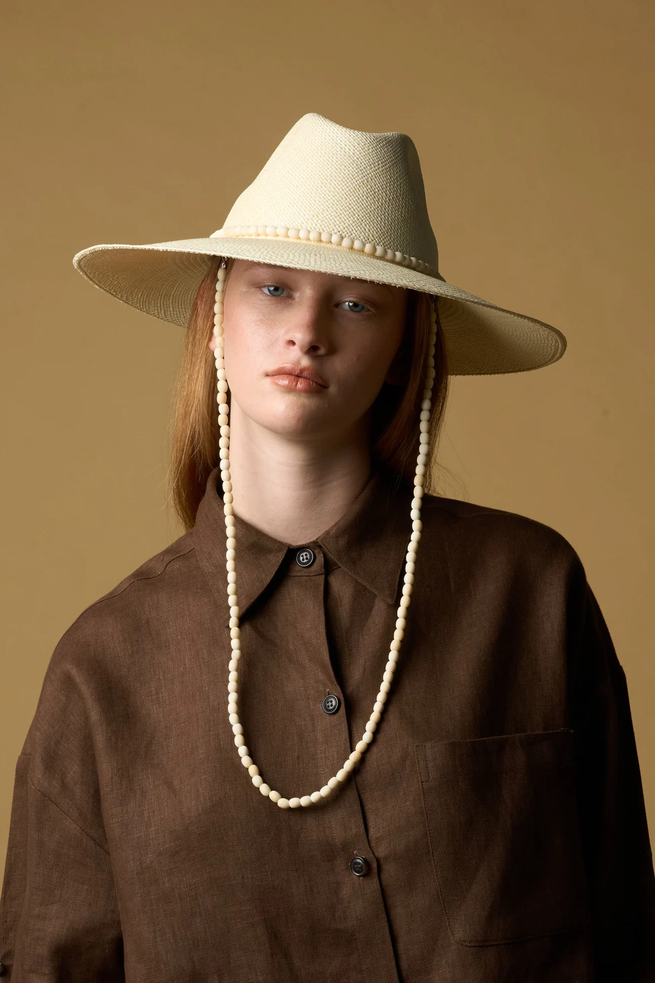 Cajas - Tagua Bead Cord Panama Straw Hat | Artesano | Artesano