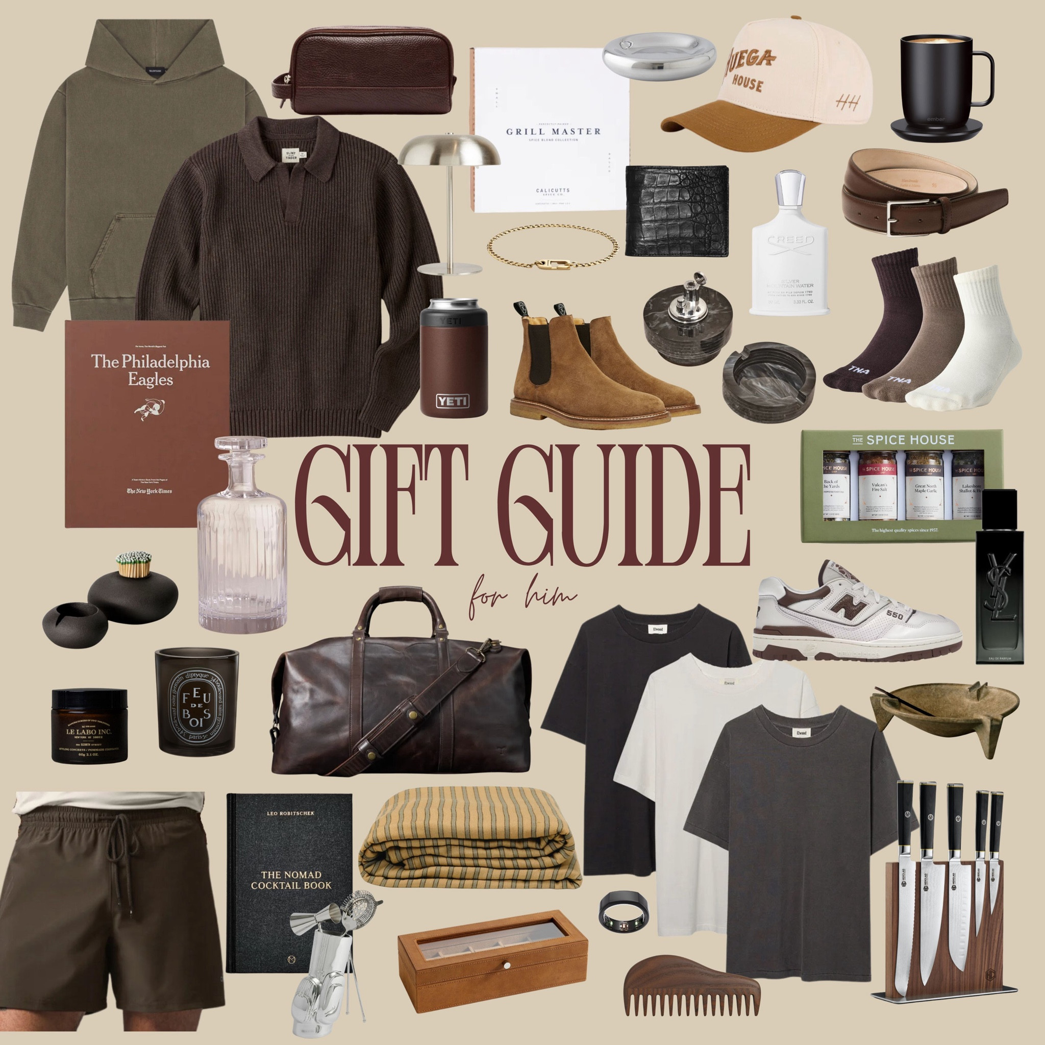 Gift Guide for Him. 

men’s gifts, clothing, personalized gifts, accessories, home decor, luggage, 

#LTKGiftGuide #LTKHoliday