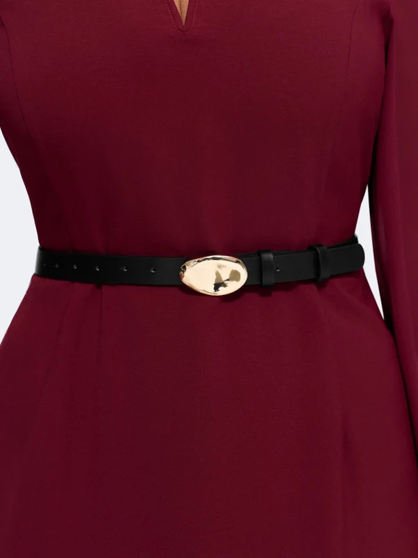 PU Leather Oval Buckle Belt | Bloomchic