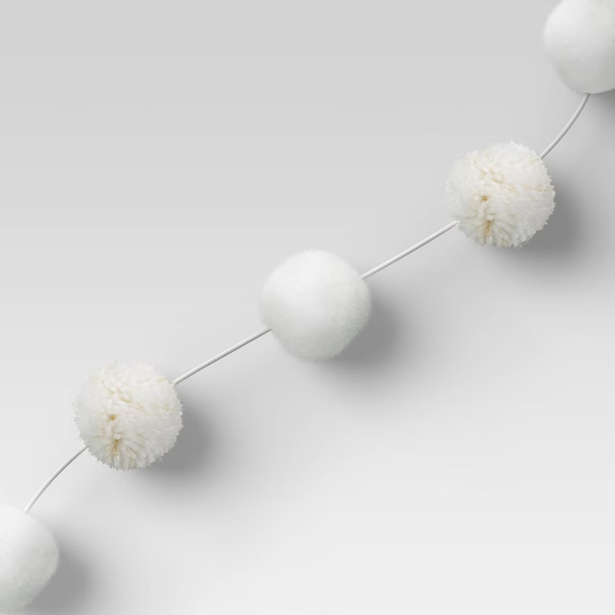 6' Fabric Pom Poms Decorative Christmas Wall Garland White - Wondershop™ | Target