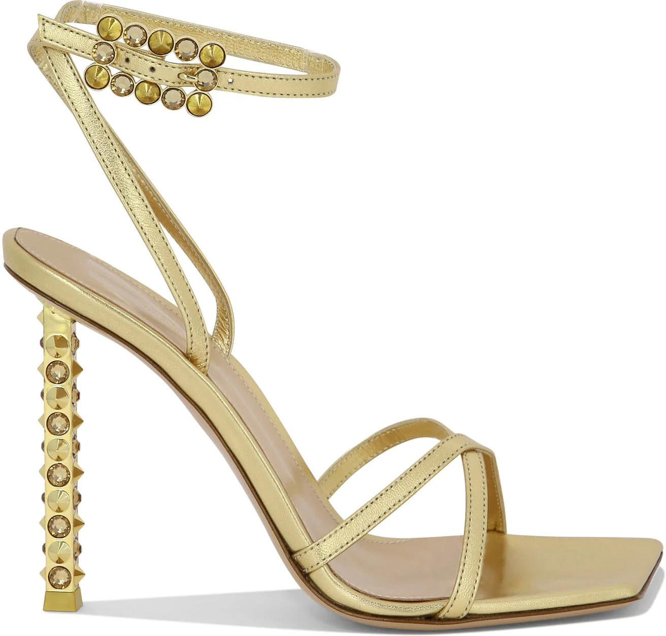 Gianvito Rossi Women's "wonder" Sandals in Gold | Size 38.5 | G3234415CRONPSMEKO | LOZURI