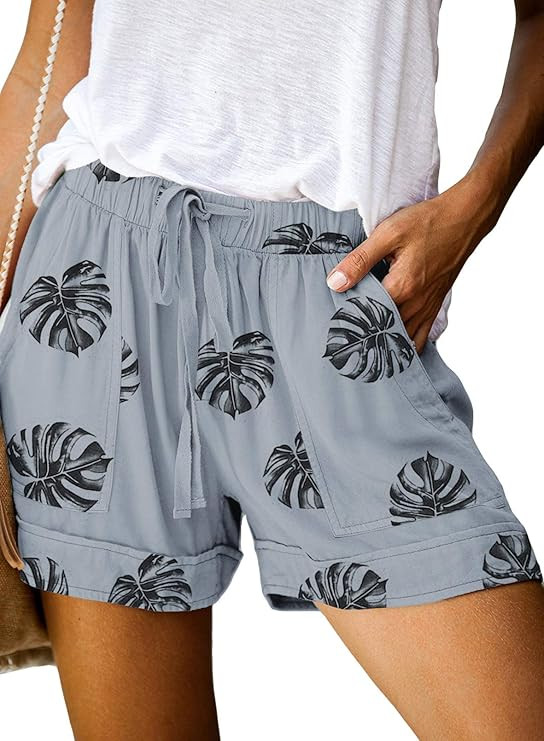 Acelitt Women Comfy Drawstring Casual Elastic Waist Pocketed Shorts,S-3XL | Amazon (US)