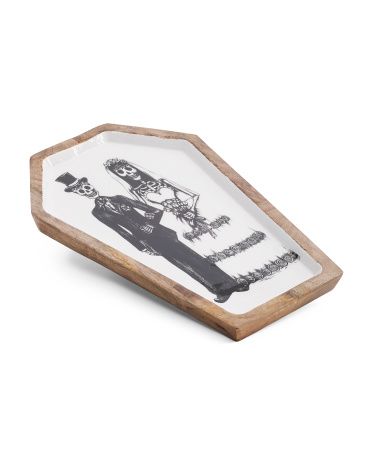 Wooden Enamel Coffin Platter | TJ Maxx