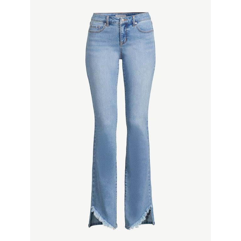 Sofia Jeans Women's Marisol Boot Mid-Rise Slant Fray Hem Jeans | Walmart (US)