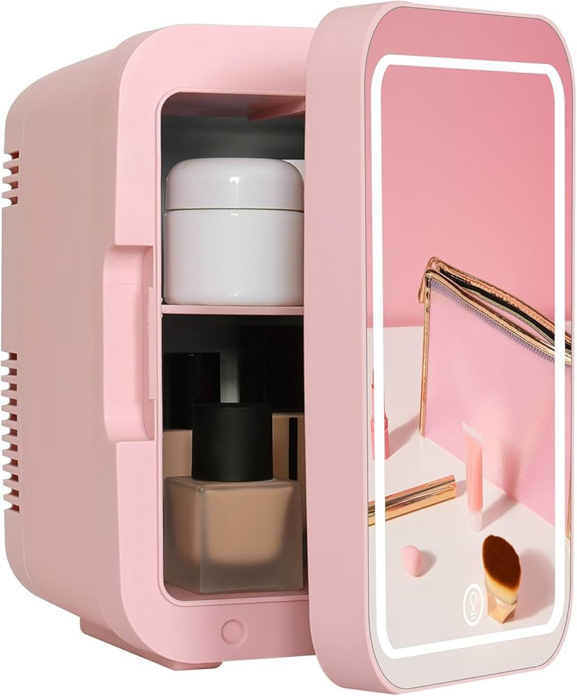 eklipt Skincare Fridge - Mini Fridge with Dimmable LED Mirror (4 Liter/6 Can), AC/DC Portable Bea... | Amazon (UK)