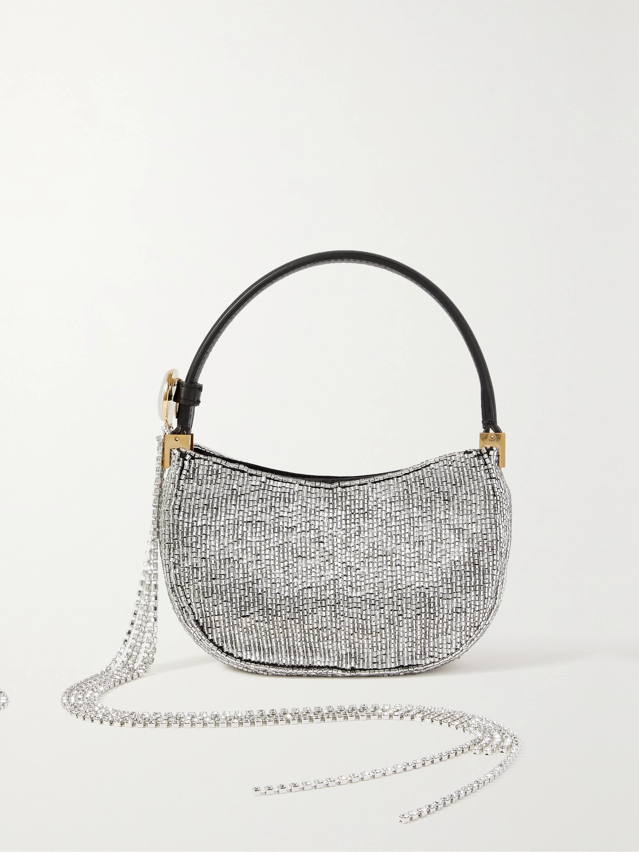 Magda Butrym - Vesna Micro Leather-trimmed Embellished Canvas Bag - Silver | NET-A-PORTER (US)