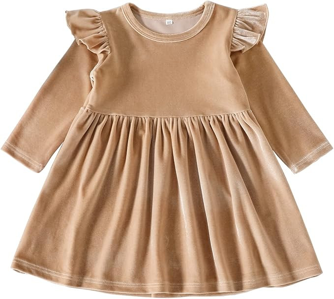 IDOPIP Toddler Baby Girls Velvet Tutu Dress Long Sleeve Princess Christmas Birthday Party Wedding... | Amazon (US)