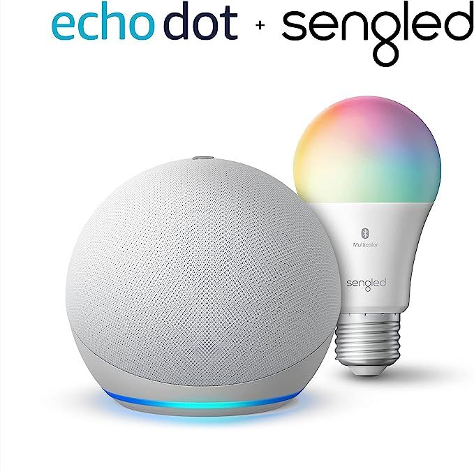 Echo Dot (4th Gen) | Glacier White with Sengled Bluetooth Color bulb | Alexa smart home starter k... | Amazon (US)