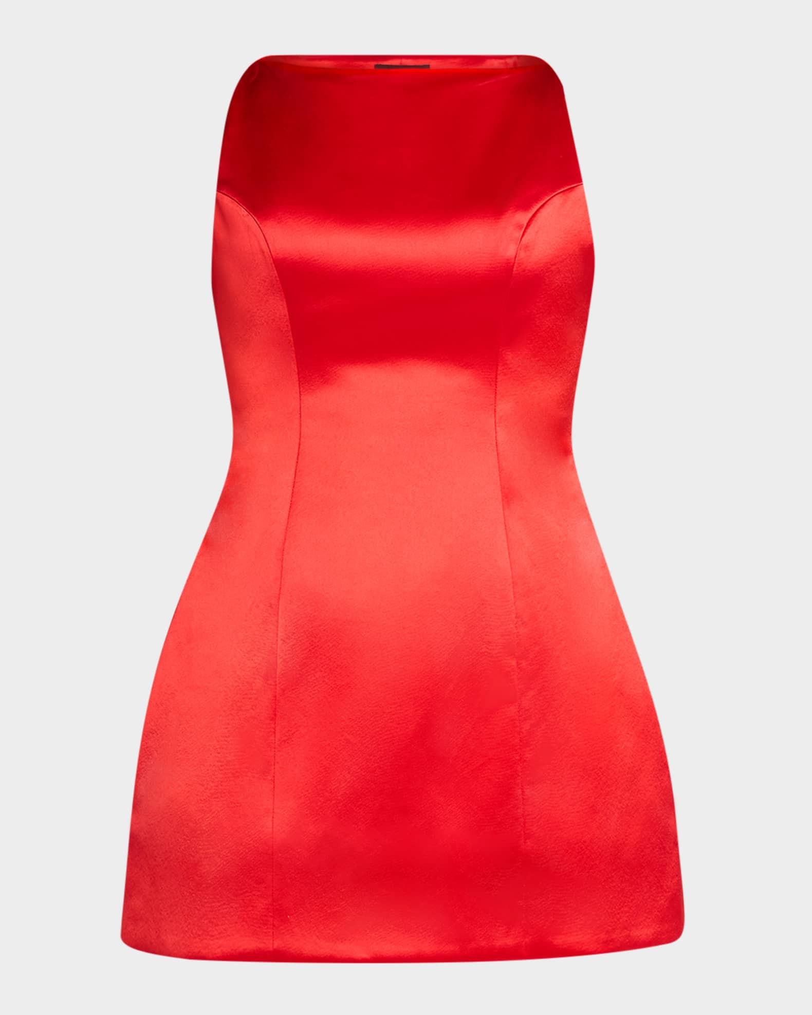 Livie High-Neck Satin Mini Dress | Neiman Marcus