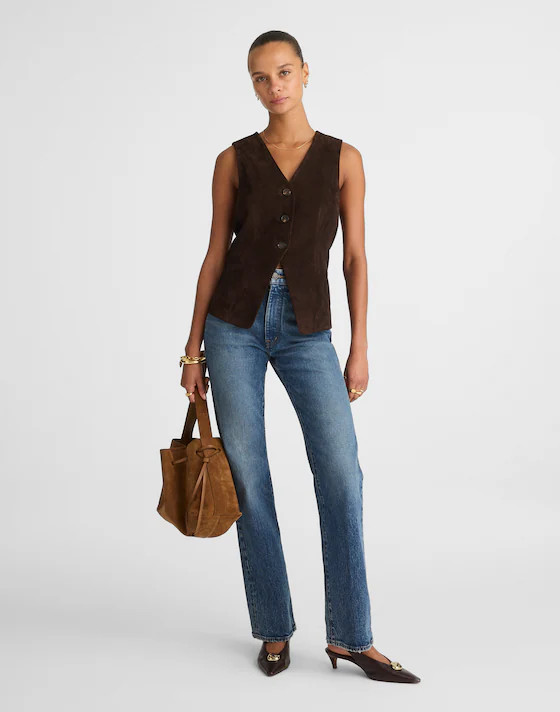 Cutaway Vest in Suede | Madewell | Madewell