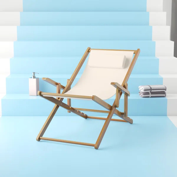 Festus Folding Beach Chair with Cushions | Wayfair North America
