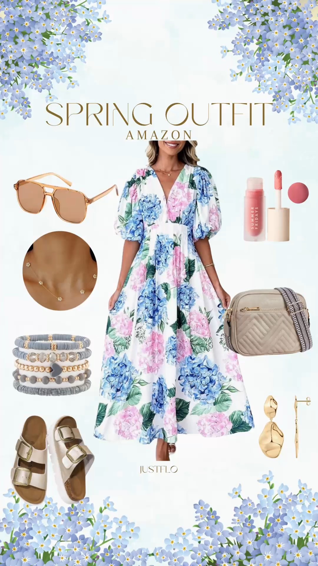 This blue and pink floral flowing dress is giving ultimate spring energy 🌷 Light, airy, and flattering in all the right places—perfect for brunch, baby showers, spring events, or just feeling cute.
Styled it with oversized sunnies, a chic shoulder-strap purse, comfy Amazon sandals, glossy pink lips, and delicate jewelry to keep the look soft and feminine.
✨ Save this post for spring outfit inspo & tap to shop all Amazon finds on LTK!
#Amazon #Spring #dress #Springdress #outfit #ootd #ootn 
#LTKSpring #AmazonSpringDress #FloralSpringStyle #LTKAmazon #SpringOutfitInspo #AmazonFashionFinds #SpringFlorals #LTKUnder100 #babyshower

#LTKSaleAlert #LTKBeauty #LTKootd