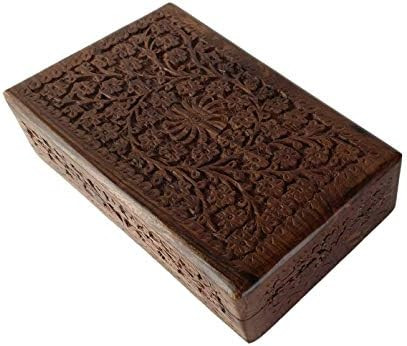 Indian Glance Wood Jewelry Box Organizer - 10 x 6” - Multipurpose Keepsake Storage Case For Girls |  | Amazon (US)