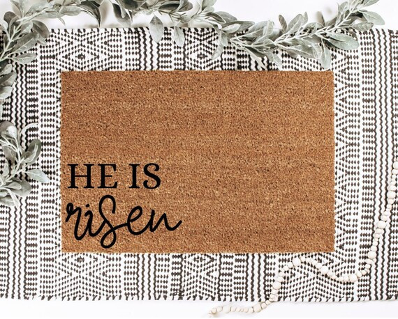 He is Risen Doormat  Easter Doormat  Spring Doormat  Easter | Etsy | Etsy (US)