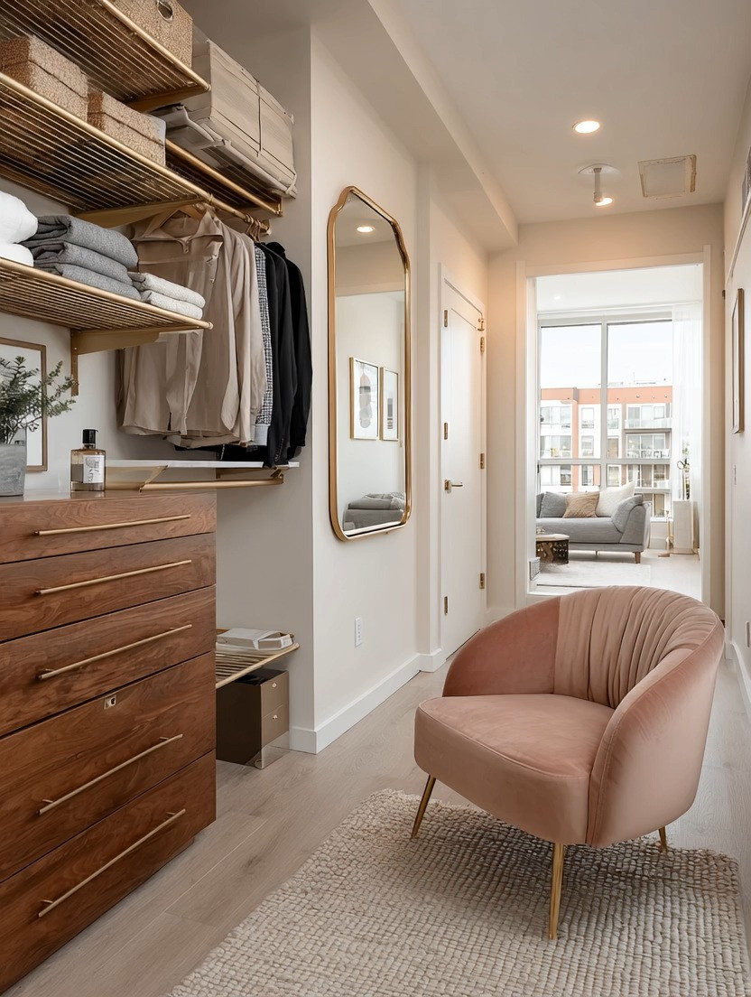 Something missing in your closet?

It’s not more clothes.
It’s not another pair of shoes.
It’s not another handbag.

It’s a mood.

Add a beautiful velvet chair and a slim gold-framed mirror, and watch your closet transform from storage space to styling space.

A soft velvet chair instantly brings warmth and comfort. It gives you a place to sit, think, and style — not rush. The gold frame mirror adds elegance and reflects light, making even a small closet feel elevated and intentional.

This is where your outfit comes together.
This is where confidence begins.

Sit down.
Plan your look.
Scroll for inspiration if you want.
Try on pieces calmly instead of standing in a hurry.

When your closet feels beautiful, getting dressed feels different. Easier. More refined. More intentional.

Create the mood.
Create the energy.
And dressing up becomes part of your daily ritual — not a task.

#ClosetUpgrade #ElegantLiving #GoldMirror #VelvetChair #ChicInteriors #DailyRitual #ModernWardrobe #ElevatedSpaces 

 #LTKHome