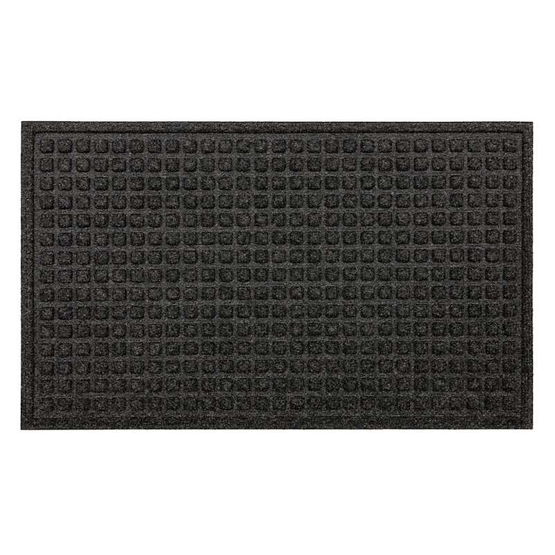 Square Impressions Black Rubber Doormat, 18x30 | At Home