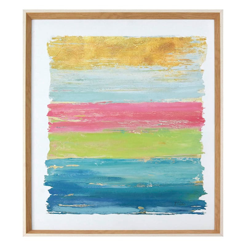 Glass Framed Colorful Abstract Print Wall Art, 25x31 | At Home