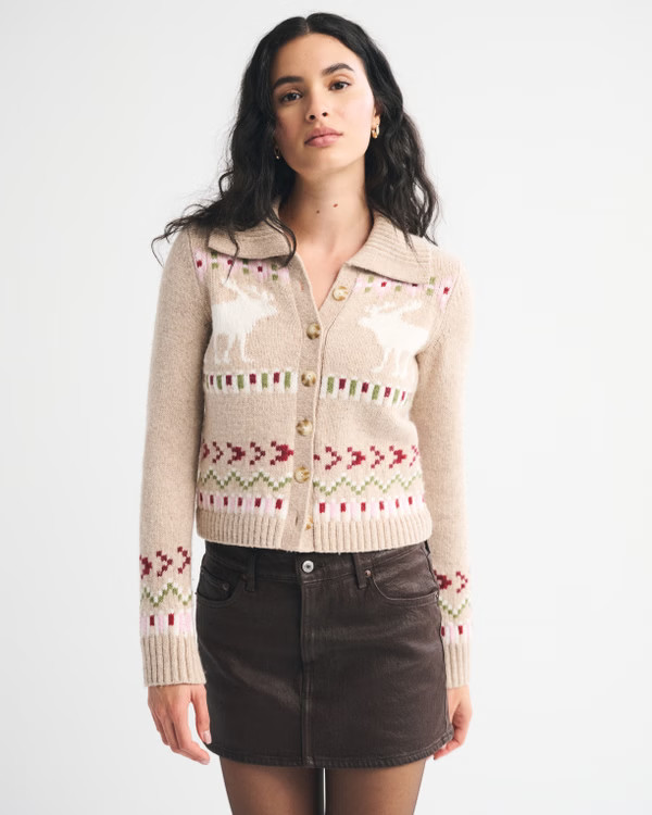 Fairisle Collared Cardigan | Abercrombie & Fitch (US)