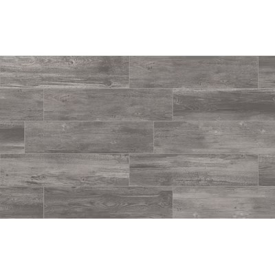 Style Selections  Graphite 6-in x 24-in Glazed Porcelain Wood Look Floor Tile | Lowe's