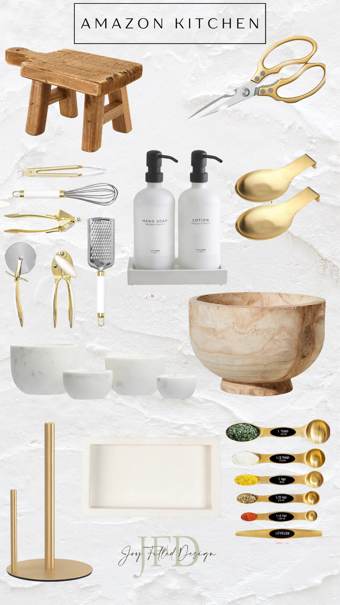 Amazon kitchen essentials that will vamp up your kitchen. 

Amazon kitchen
Kitchen organization
White and gold kitchen 
Wood bowl
Kitchen accessories
Kitchen decor
Kitchen design 
Gold kitchen accessories 

#LTKhome #LTKFind #LTKunder50