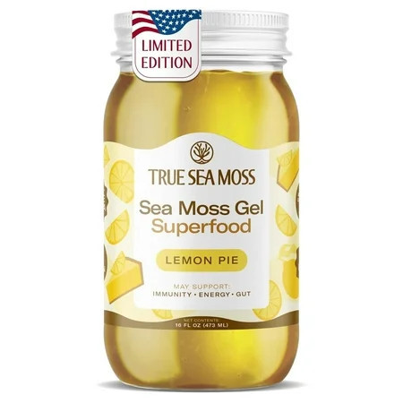 TrueSeaMoss Wildcrafted Irish Sea Moss Gel Superfood - Lemon Pie, Pack of 1 Organic Seamoss - Made in USA | Walmart (US)