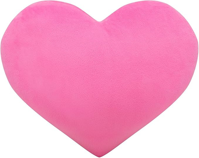 Pink Heart Pillow Fluffy Heart Shaped Throw Pillow Cute Plush Pillow 10X12 Inch Heart Shaped Pill... | Amazon (US)