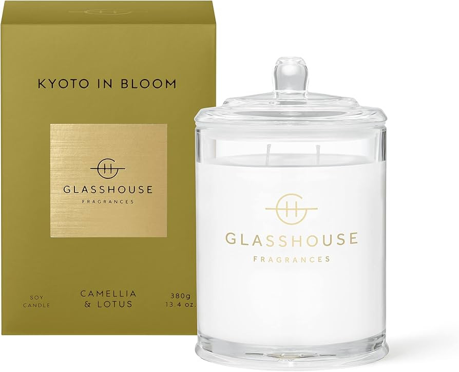Glasshouse Fragrances Kyoto in Bloom Candle, Triple Scented Natural Soy Wax Blend, 2 Wicks & Glas... | Amazon (US)