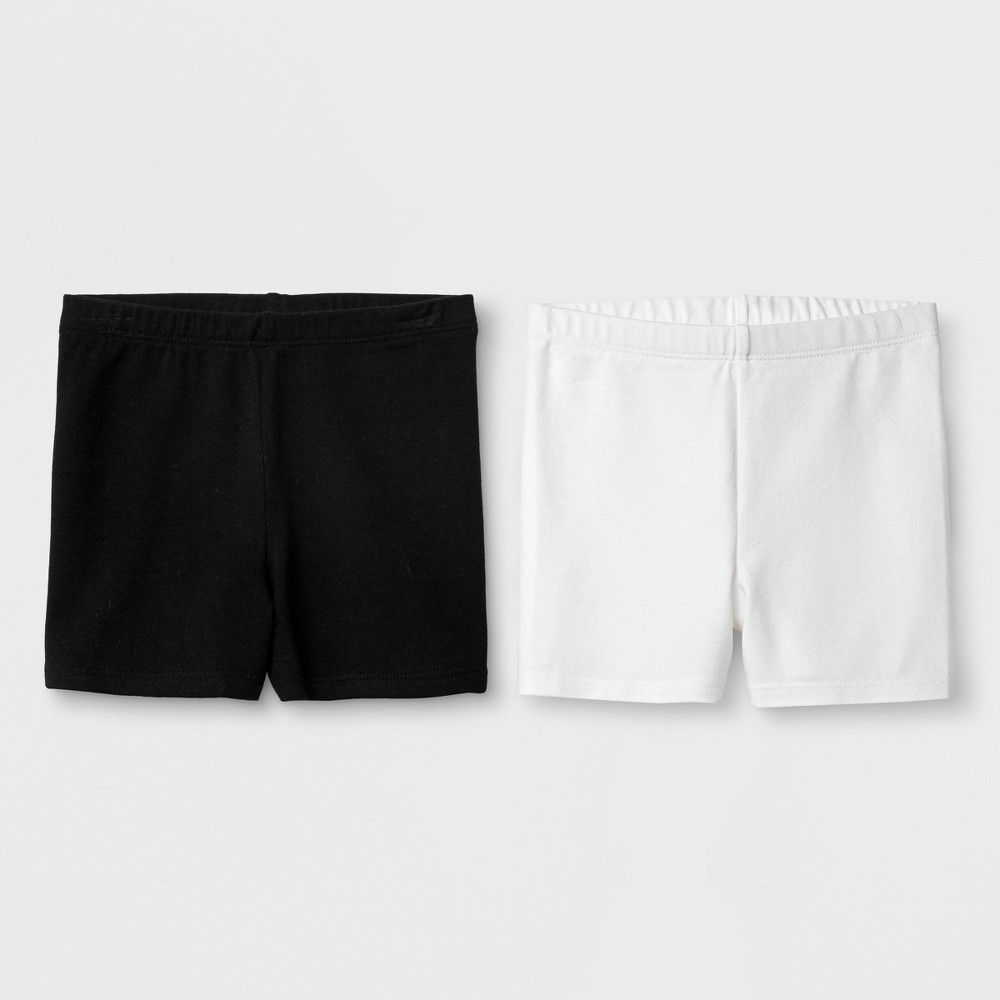 Toddler Girls' 2pk Biker Shorts - Cat & Jack White & Black 4T, Gray | Target