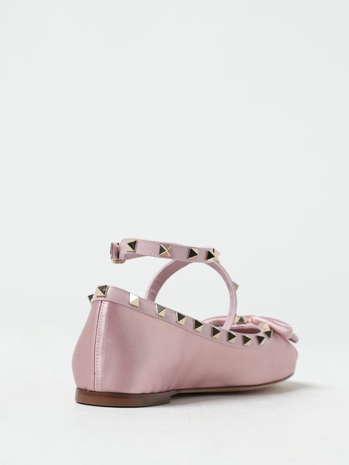 Ballerina Rockstud Valentino Garavani in raso | Giglio.com - Global Italian fashion boutique