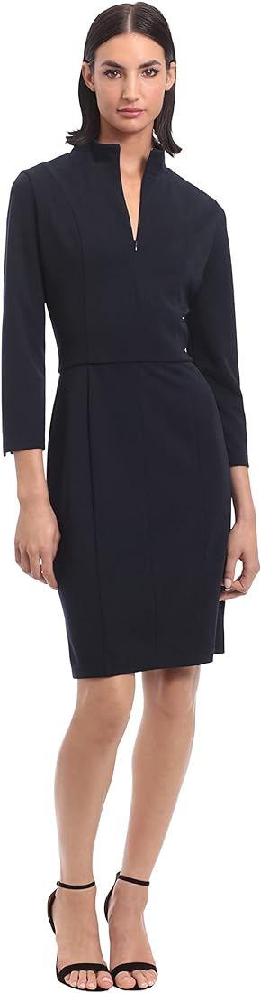 Donna Morgan Women's Notch Neck Sleek Sheath Dress Office Workwear | Amazon (US)