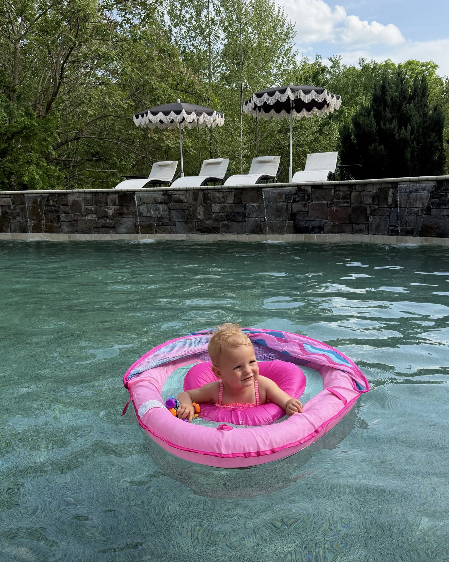 Sis’s new float - with sun canopy! 

#LTKKids #LTKmomlife #LTKSwim