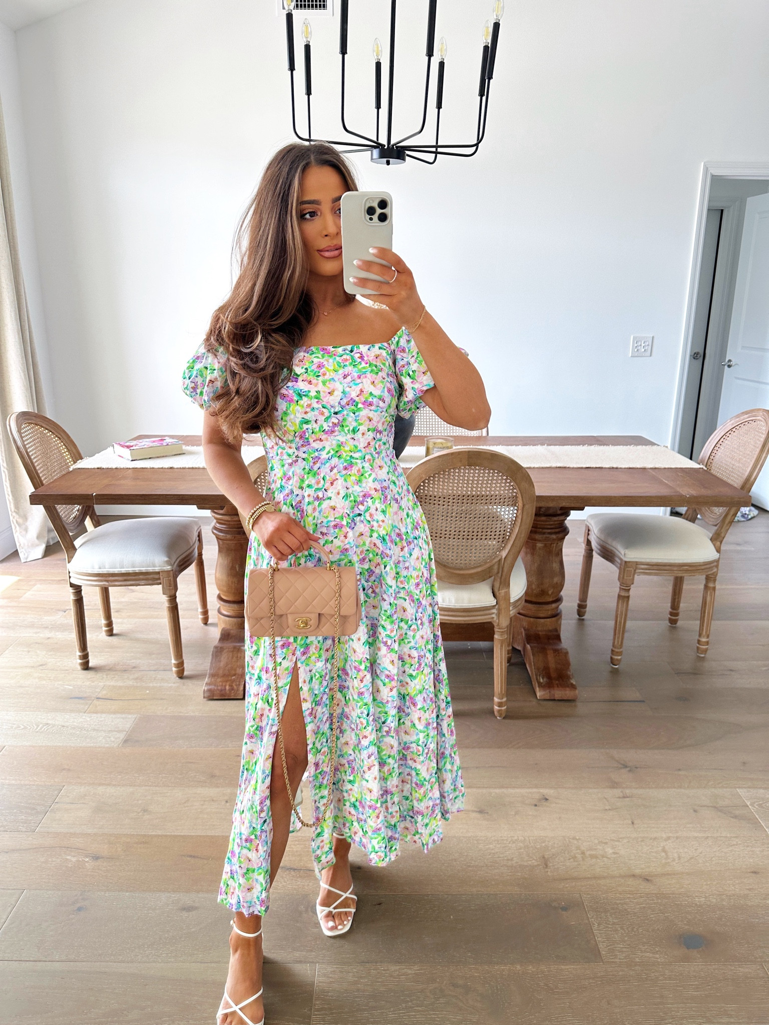 AmeriMEDI OFF SHOULDER PUFF SLEEVE DRESS MEDI OFF SHOULDER PUFF