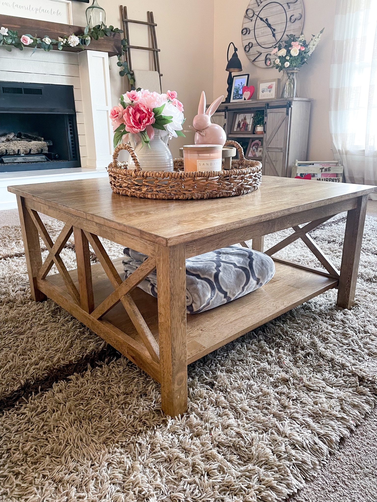 Amazon coffee table that is SO good!!😍 I bought the unfinished one and stained it a light walnut, but it comes in several finishes that are beautiful!✨

#amazonhomedecor #amazonhome #amazonfinds #amazoncoffeetable #easterdecor #springhomedecor #springdecorating

#LTKhome #LTKSeasonal #LTKFind